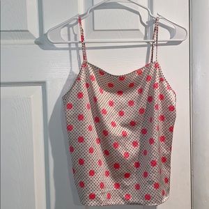 Victoria’s Secret Satin Poka Dot Cropped Tank Top